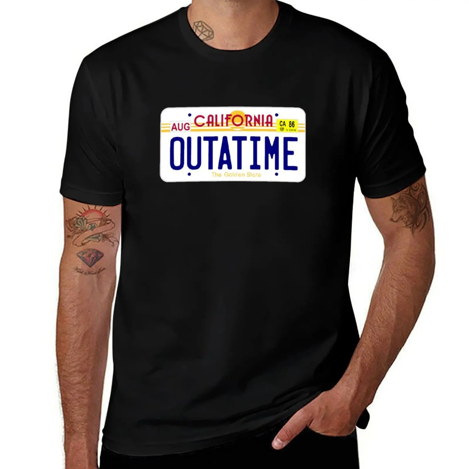 OUTATIME T-Shirt boys whites oversized t shirt cotton graphic tees tshirts for men