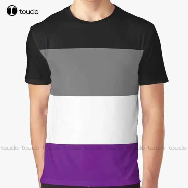 Seamless Repeating Asexual Pride Flag Pattern Graphic T-Shirt Custom Aldult Teen Unisex Digital Printing Tee Shirts Xs-5Xl