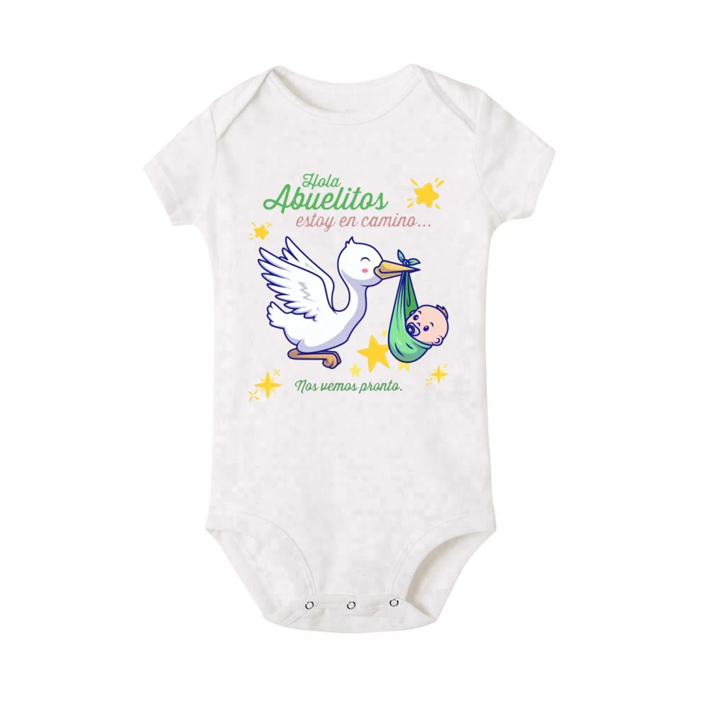 Hello Grandparent I\'m on My Way See You Soon Print Newborn Romper Pregnancy Announcement Clothes Baby Reveal Bodysuit for Family