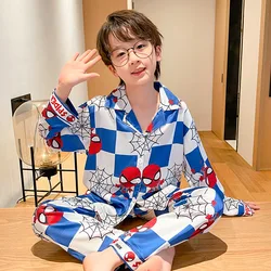 Spring And Autumn Girls' And Boys' Pajamas Long Sleeve Cartoon Cardigan Pajamas