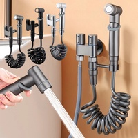 Toilet Cleaning Bidet Spray Set High-Pressure Handheld Double Outlet Sprayer Bathroom Shower Head Toilet Flush Spray Anal Douche