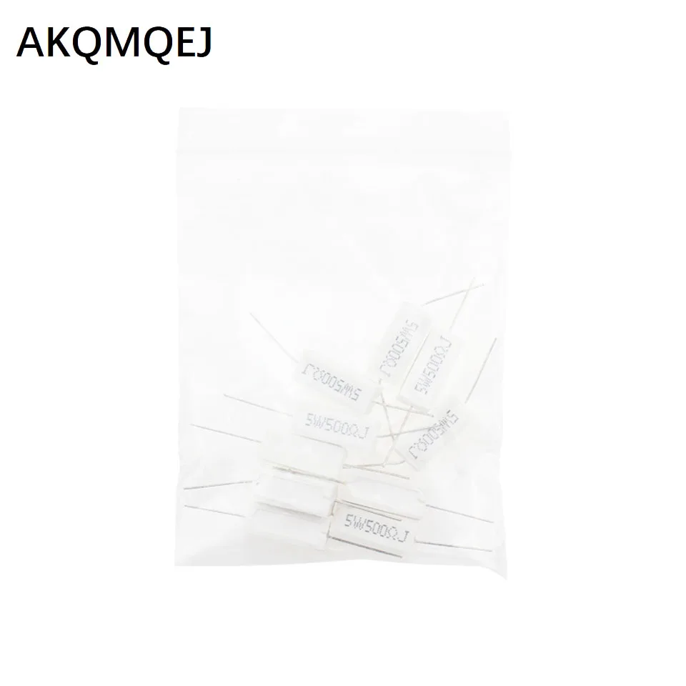 10 PCS Horizontal cement resistance 5W 500RJ