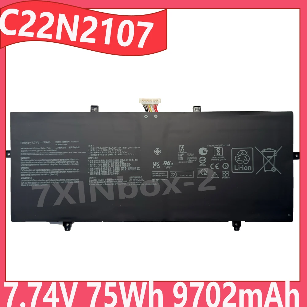 

Brand New C22N2107 7.74V 75Wh 9702mAh Laptop Battery For Asus ZenBook 14 OLED UM3402 UX3402VA UX3402ZA UM3402YAR UM3402YA Series