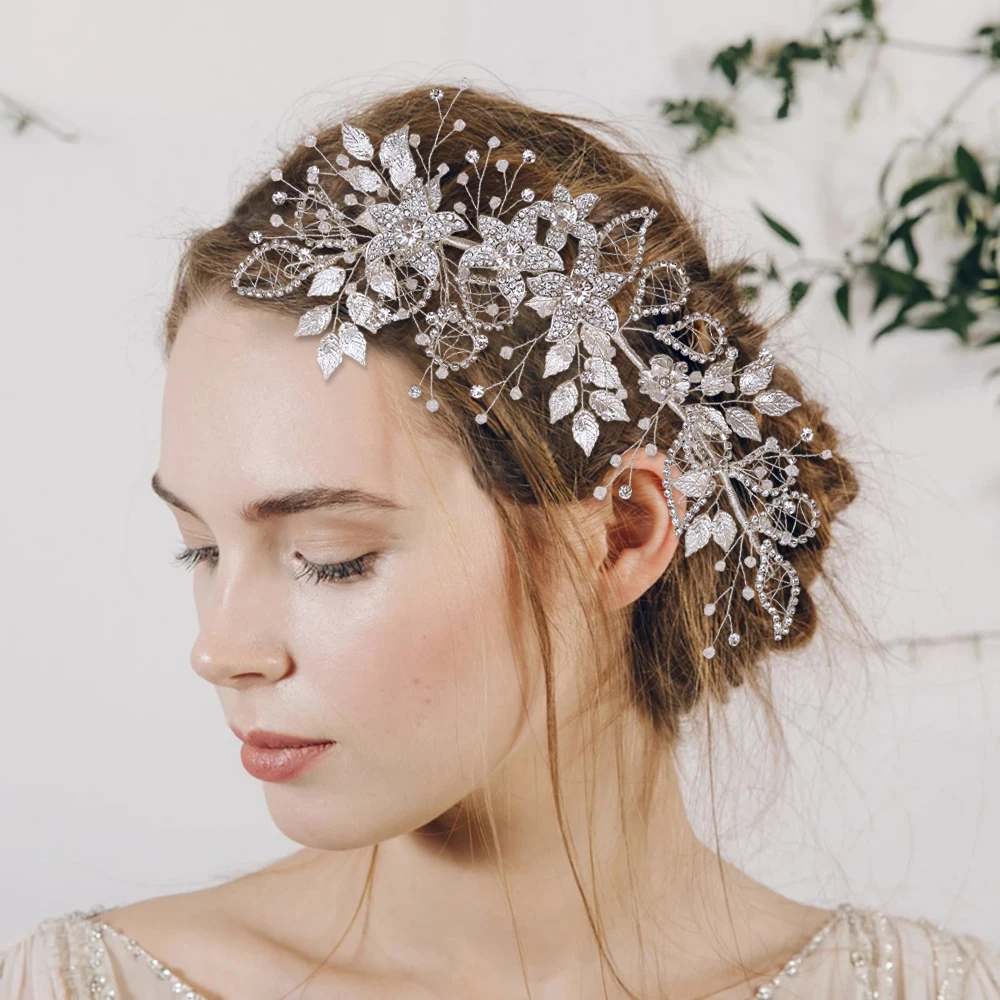 Bride Headbands With Shinning Rhinestone Crystal Guest Wedding Headdress Hair Accessories Bridal Headpiece Gold/Silver Color