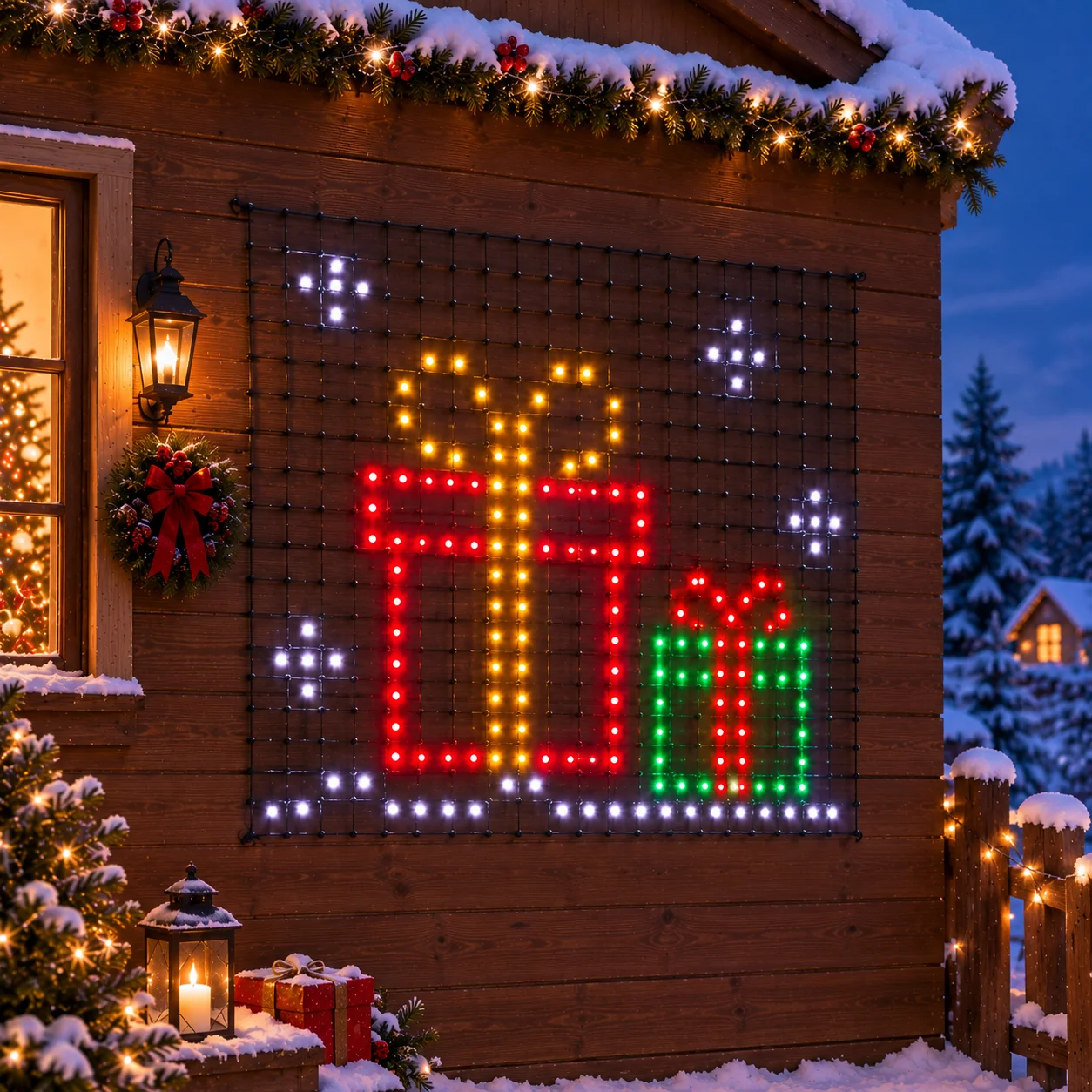 Decorative Novelty LED Lights Set Christmas Curtain Custom Display Board Bluetooth App for Home Wall Wedding Decor