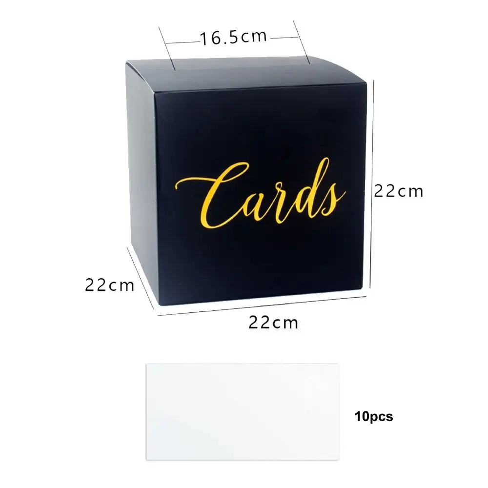 White Black Wedding Card Box Blessing Elegant Gift Card Box DIY Crafts Cardboard Receiving Box Party Wedding Decorations