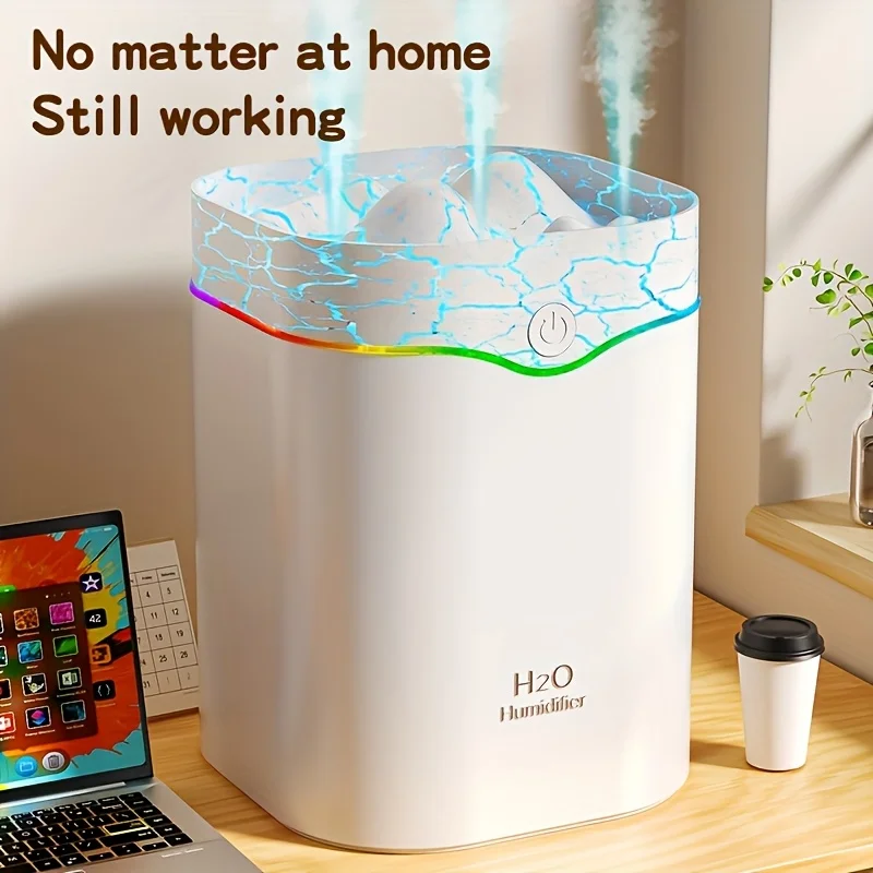 

3 насадки, 2 л, увлажнитель большой емкости, треснутое пламя, гора, регулировка громкости тумана с питанием от USB, домашняя спальня