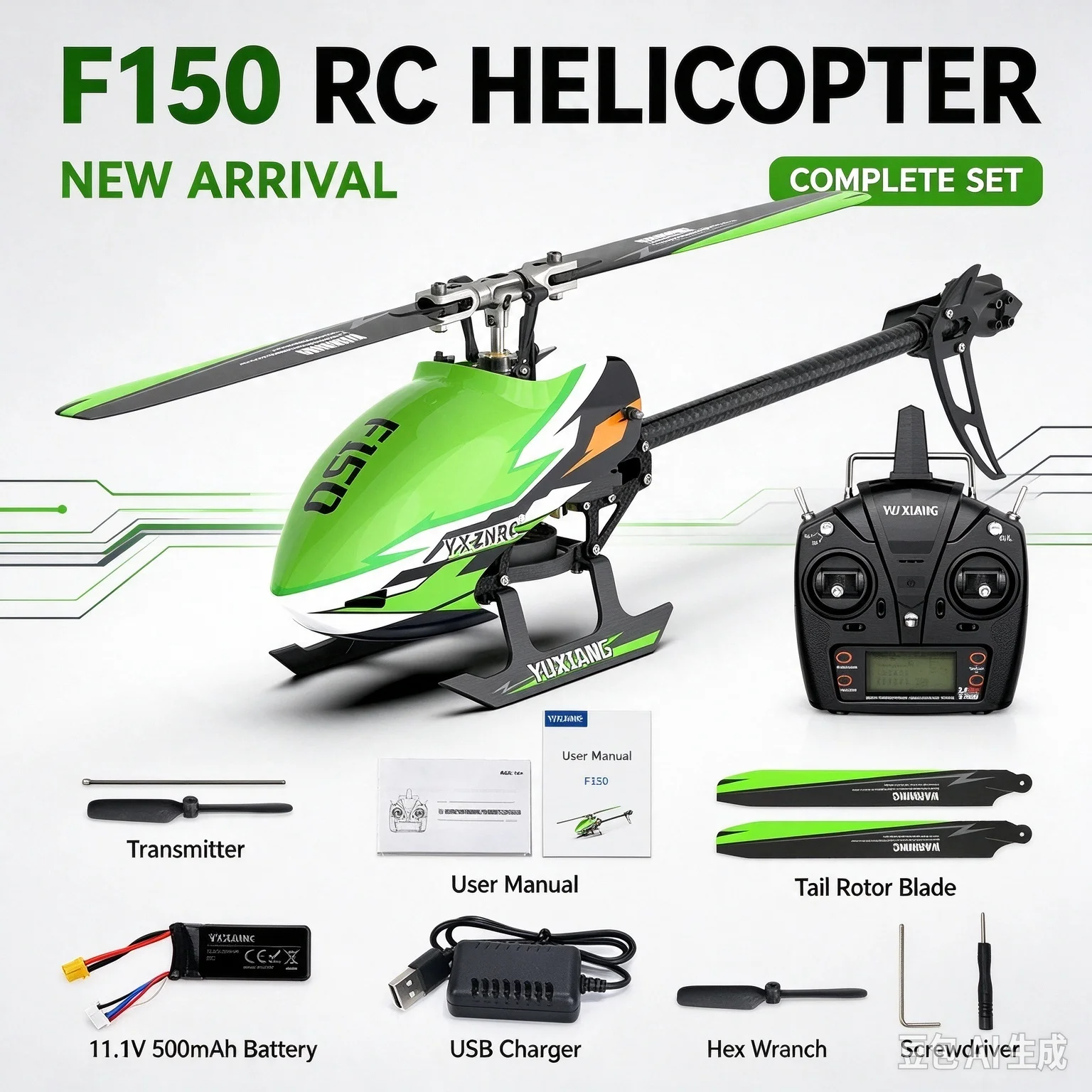 Yuxiang F150 Rc Helicopter 6 Channel 6 Axis Self Stabilization 3D Aerobatic Brushless Direct Drive Rc Drone Toy