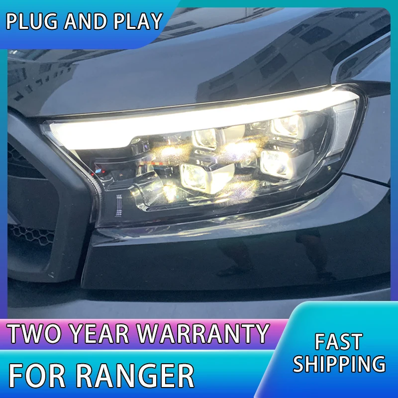

Стайлинг автомобиля для Ford Ranger 2016-2020 Everest T6 FL T7 T8 Raptor 4, фара проектора, светодиодная фара с динамическим указателем поворота