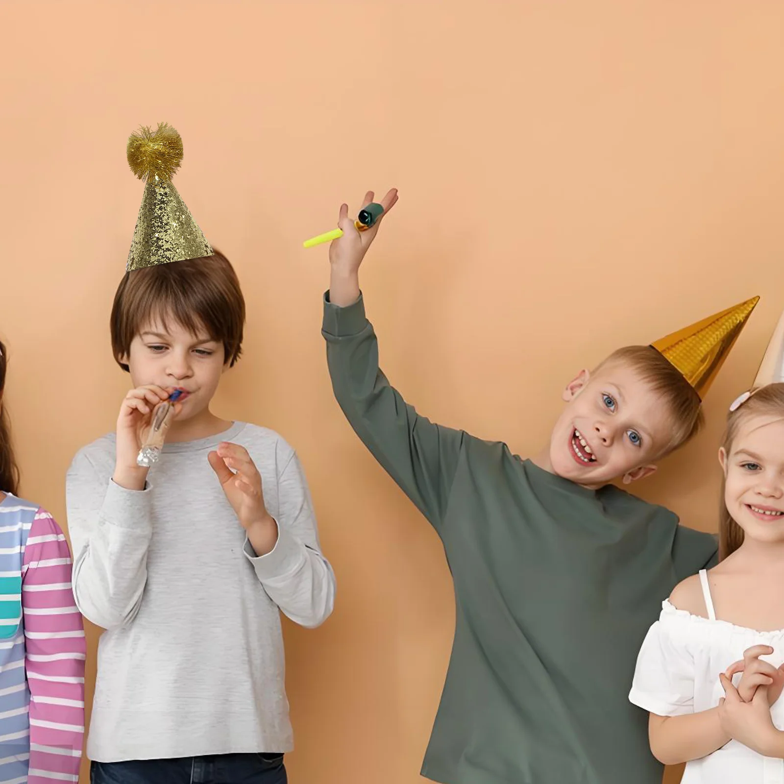 

8Pcs Glitter Party Hats Pom Poms Birthday Celebration Decorations Kids Adults Celebration Decorations Birthday Party Cone Hats