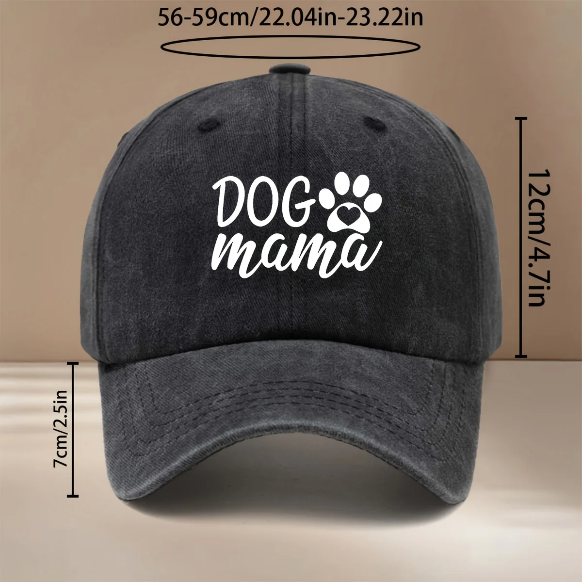 DOG Mama Text Graphic Baseball Cap, Relaxed Fit, Suitable for All Seasons, Unisex Hip-hop Hat, Six-panel Cap for Friend Gatherin