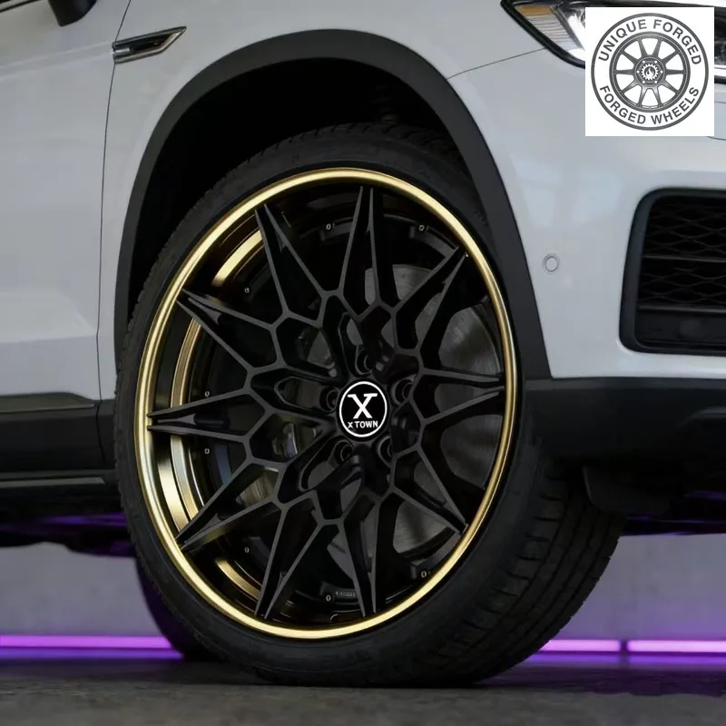 26 Style Custom 18 19 20 22 24 Inch Aluminum Alloy PCD 5x112/5x114.3/5x120 Black 2‑Piece Forged Wheels For Passenger Car Monoblo