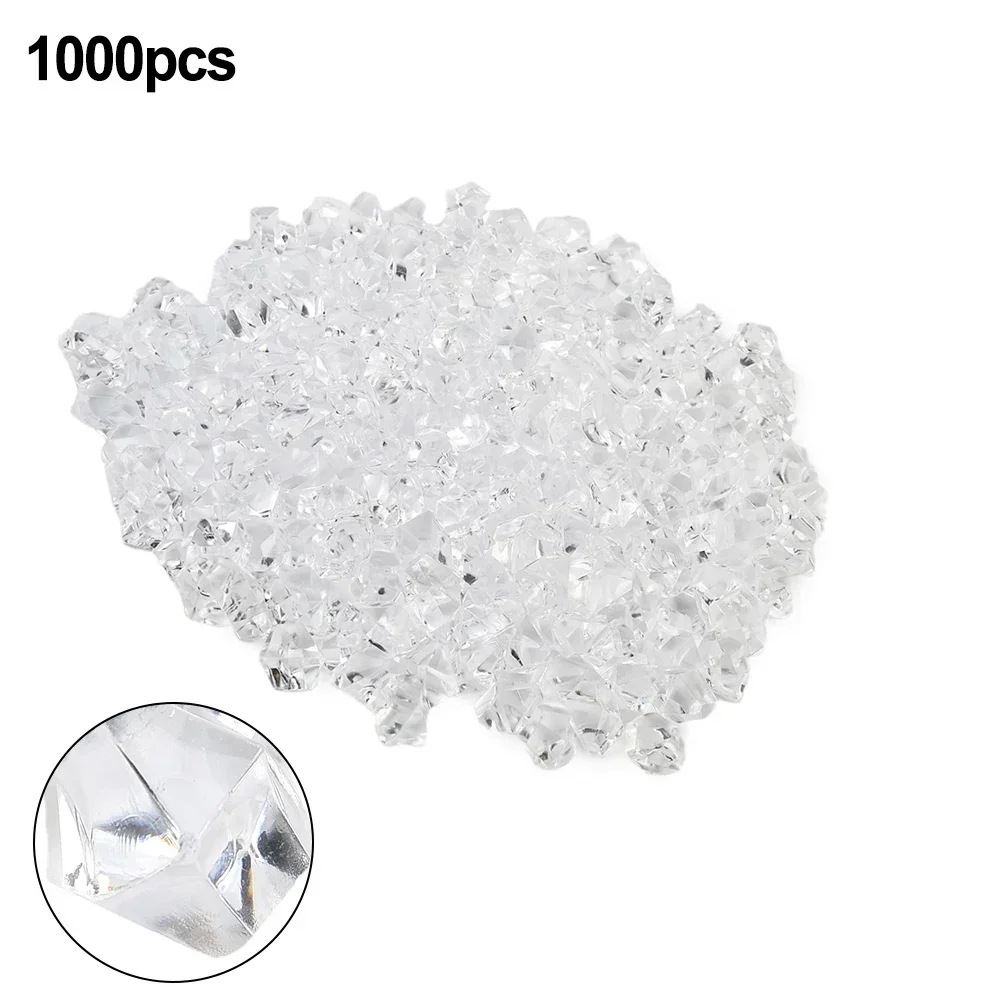 1000 개 11x14MM 투명 아크릴 다이아몬드 크리스탈 얼음 바위 돌 꽃병 보석 창 웨딩 파티 장식 색종이 테이블 분산 비즈