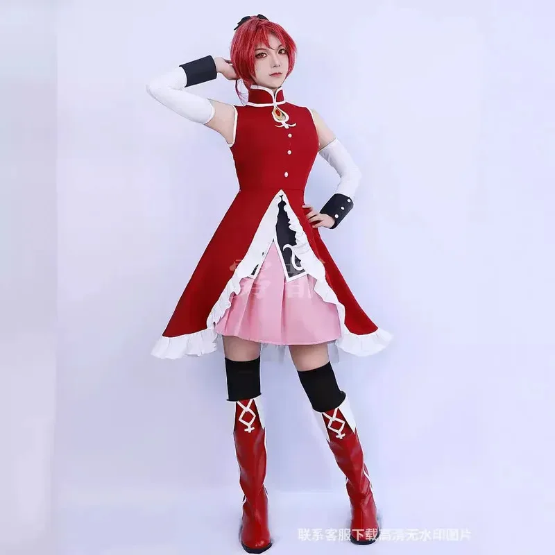 

Puella Magi Madoka Magica Sakura Kyoko Косплей Костюм Ролевая игра Comic Con Платье Хэллоуин Вечеринка с париками Аниме Опора sf/1