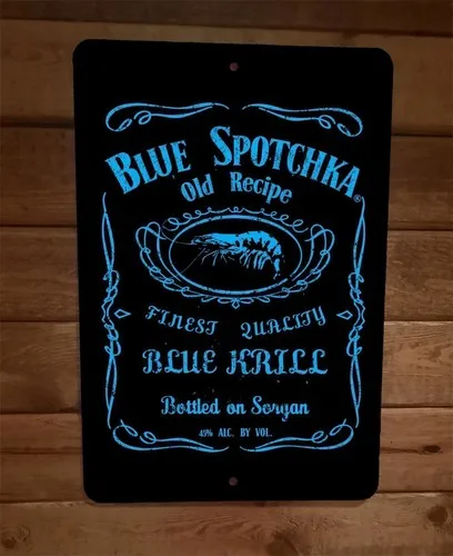 Blue Spotchka Krill Old Recipe Liquor  Metal Wall Bar Sign