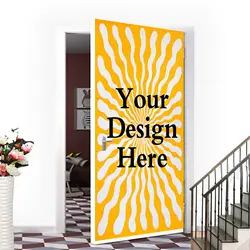 Custom Door Stickers Wallpaper, Personalized Door Sticker Mural PVC Door Mural DIY Home Decor Decals Upload Your Image Text