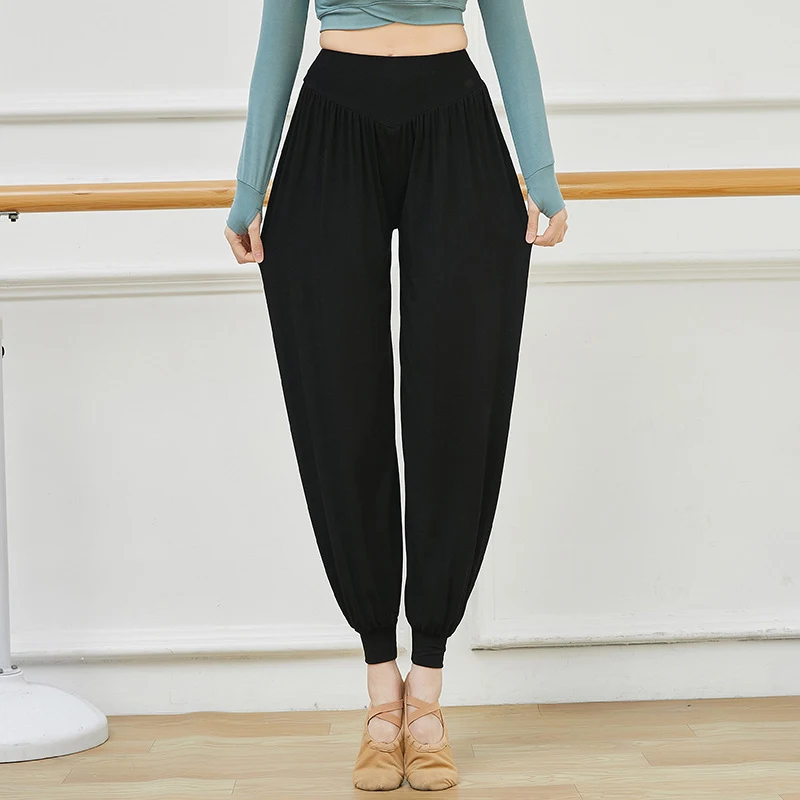 Women Casual Loose Dance Pants Classical Dance Yoga Practice Latin Dance Pants Lantern Pants Gym Fitness Belly Dance Trousers