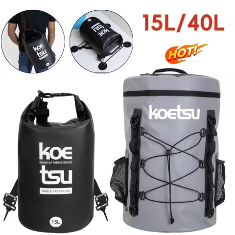 15/40L Paddle Board Deck Bag Waterproof Dry Bag Large Capacity Dry Sack for Stand-Up Paddleboard and Kayaking Accessories