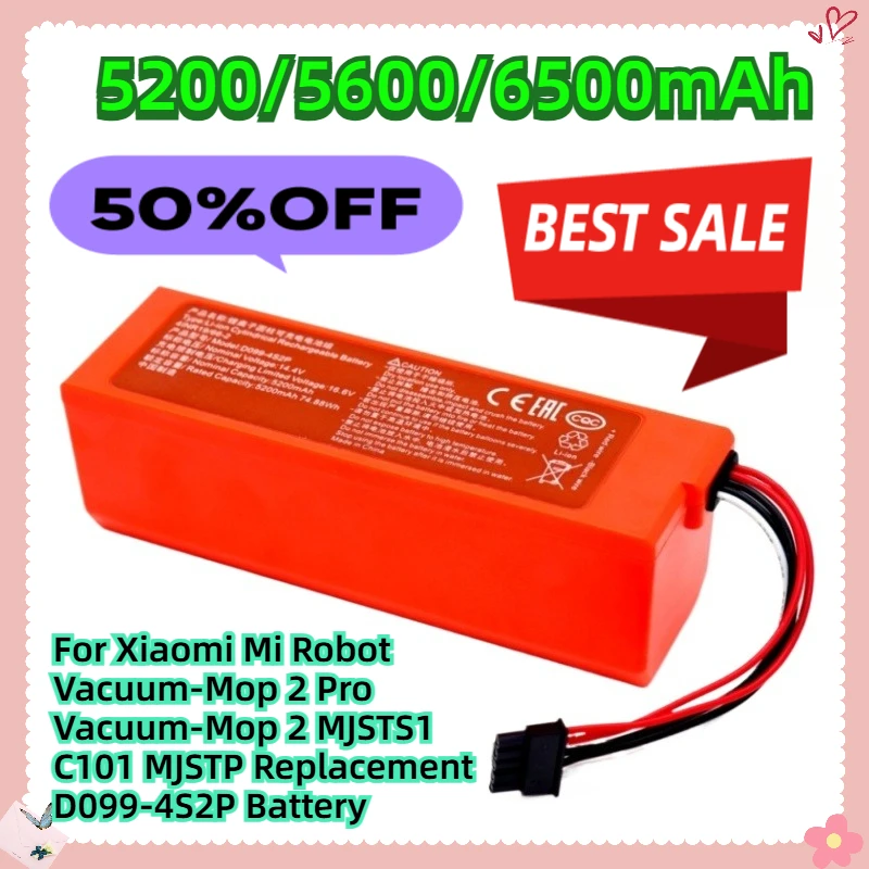 

For Xiaomi Mi Robot Vacuum-Mop 2 Pro Vacuum-Mop 2 MJSTS1 C101 MJSTP Replacement D099-4S2P Battery