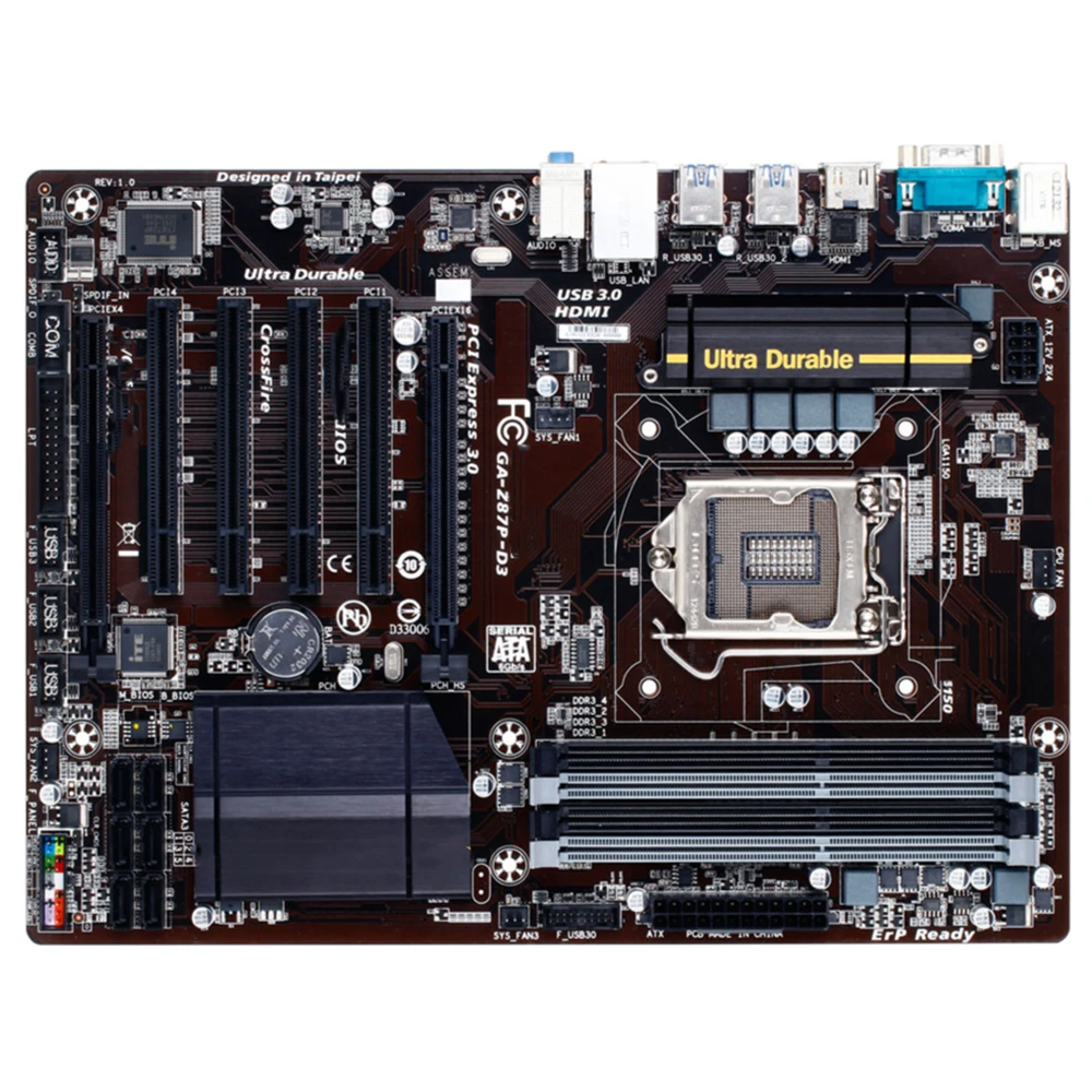 

Used Desktop Motherboard GA-Z87P-D3 LGA 1150 Z87 DDR3 USB3.0 32GB SATA III Z87P D3 Desktop Mainboard Z87P-D3