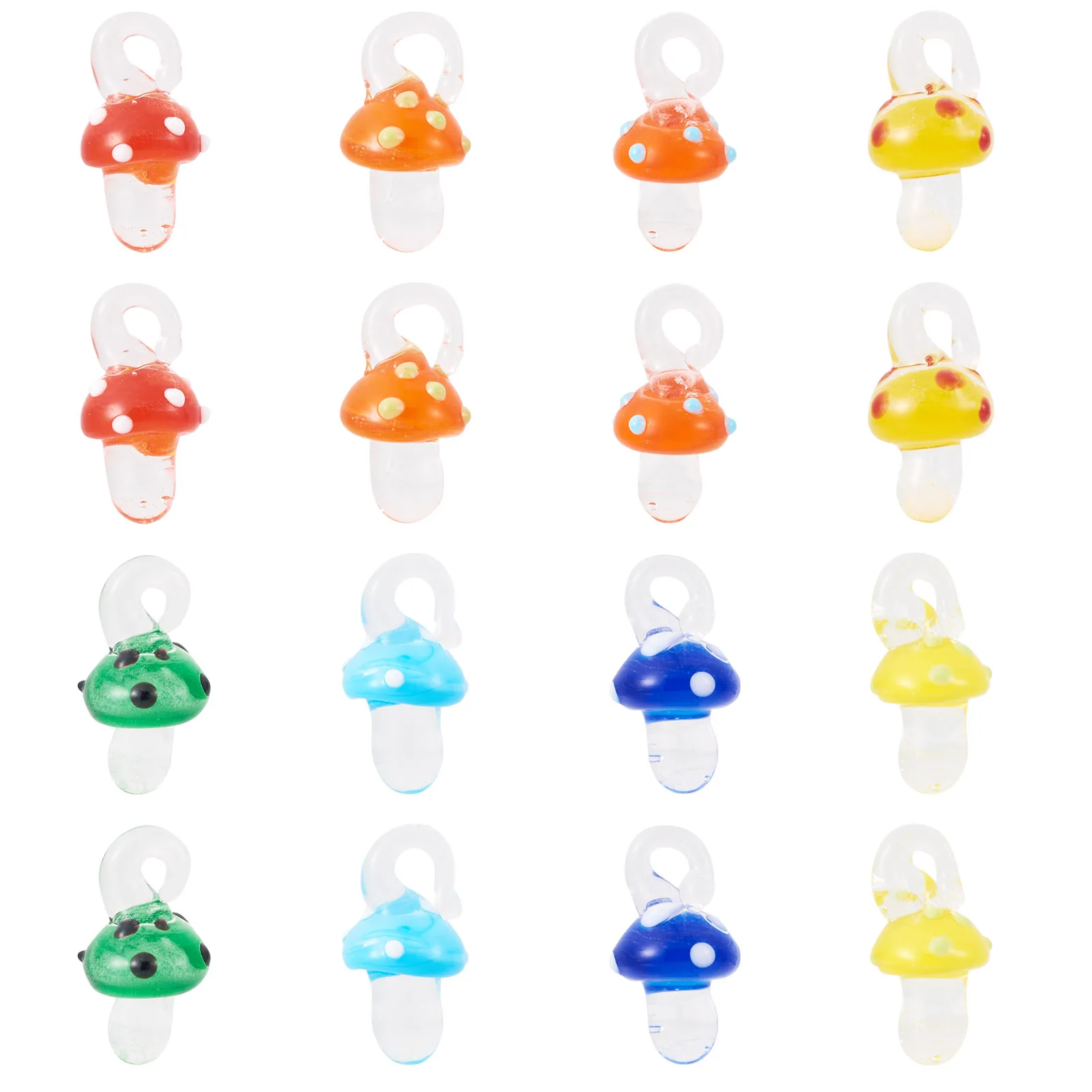 

1 Set 3D Lampwork Mushroom Charms Pendants For Women DIY Jewelry Making Handmade Cute Earring Necklace Bracelet Accessories
