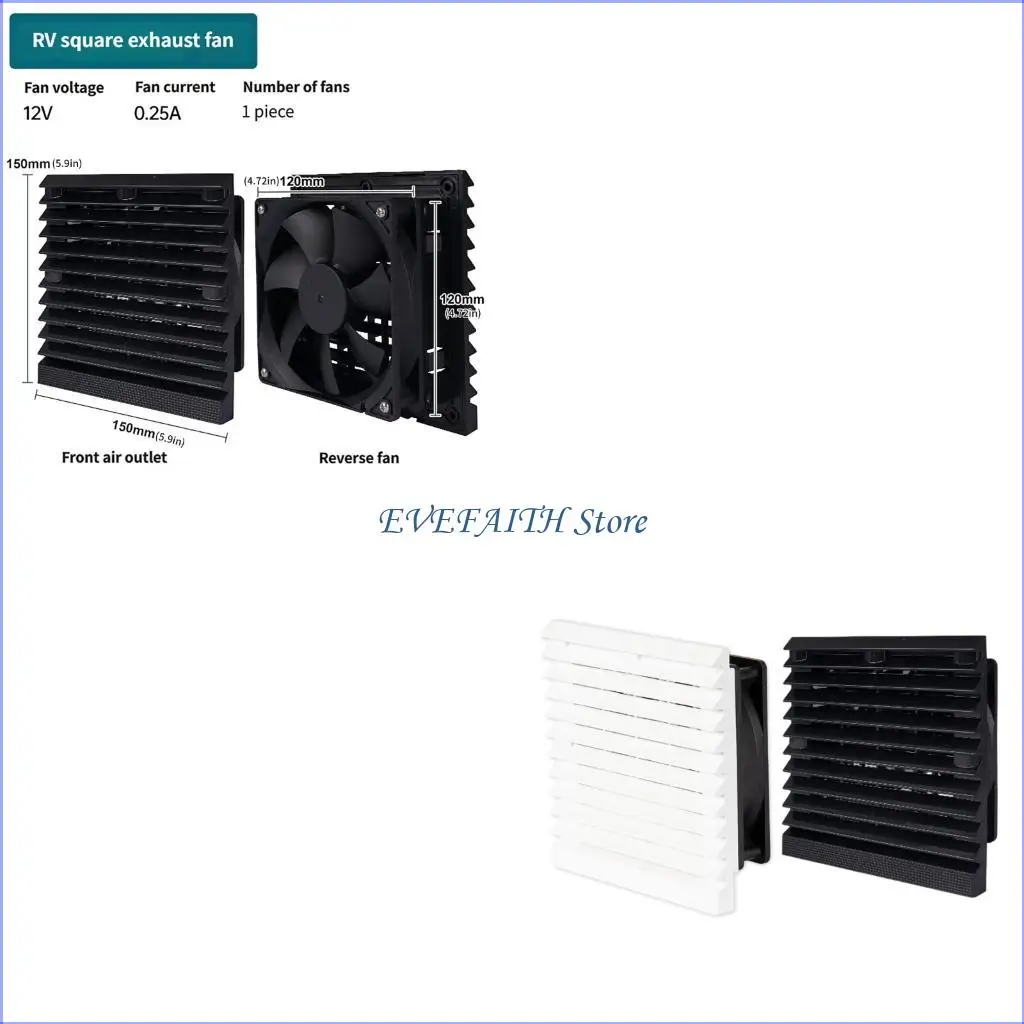 

124B Sturdy ABS 12V Vehicle Cooling Fan Side Installation For Improved Ventilation