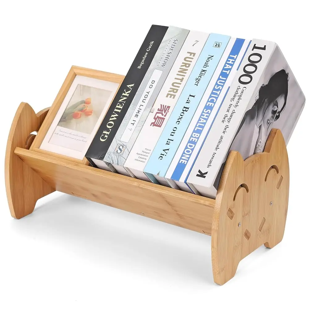 

Bamboo Children Bookcase Small Desktop Kids Bookshelf Storage Display Rack, Simple Book Organiser For Children'S Room