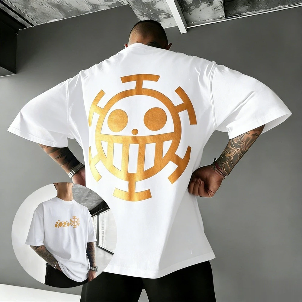 Anime ONE PIECE Trafalgar D Water Law Printed T-shirt Summer Men's and Women's T-shirt Trendy Loose Casual Y2K Short Sleeve 2026