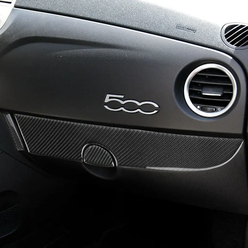 

For Fiat 500 2008-2023 Abarth 595 2012-2023 Abarth 695 2017-2023 Car Interior Soft Carbon Fiber Dashboard Panel Glove Box Cover
