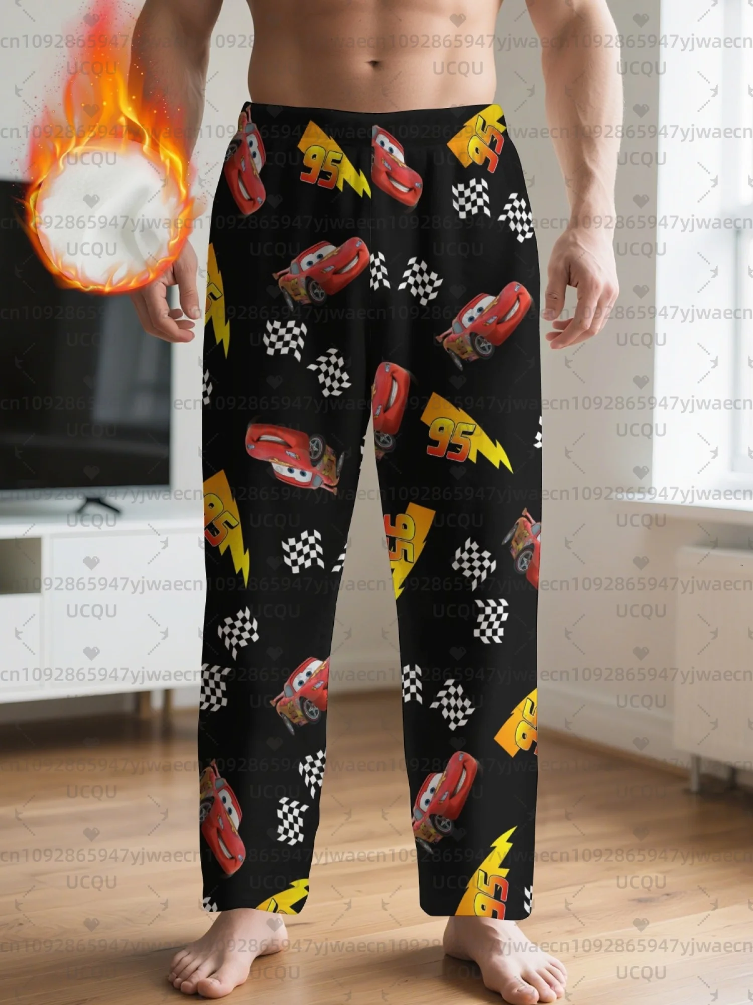 

Men's 3D Flannel Pajama Pants Christmas Pajama Pants Winter Pajamas Fleece Lightning McQueen Pajama Women Sleep Pants