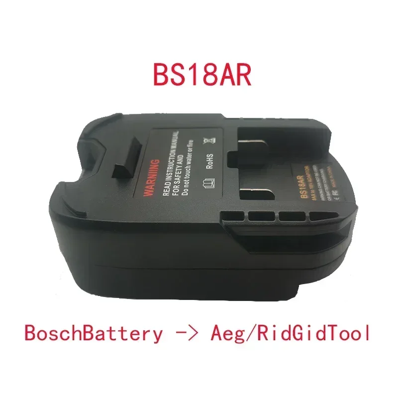 Bosch 리튬 이온 배터리 어댑터, AEG 18V 리튬 이온 배터리 전동 공구 드릴 BS18AR 컨버터, RIDGID로 변환