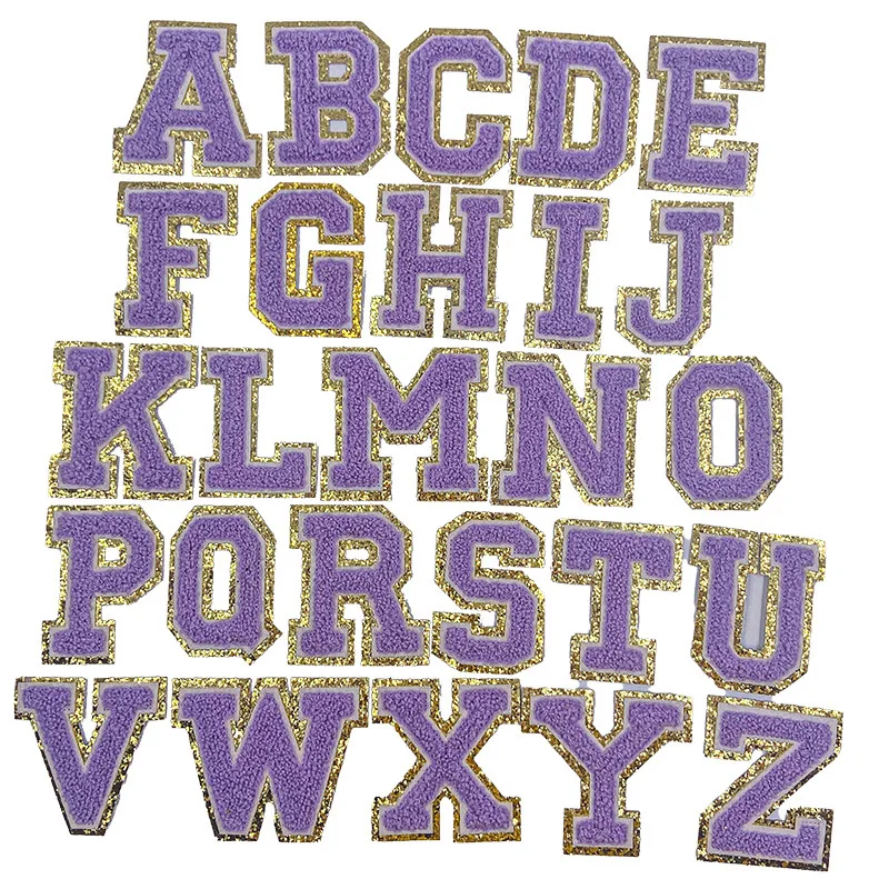 Letters Towel Embroidered Iron On Patch Applique Diy Badge Alphabet Patches For Clothing Bag Accessories A-Z