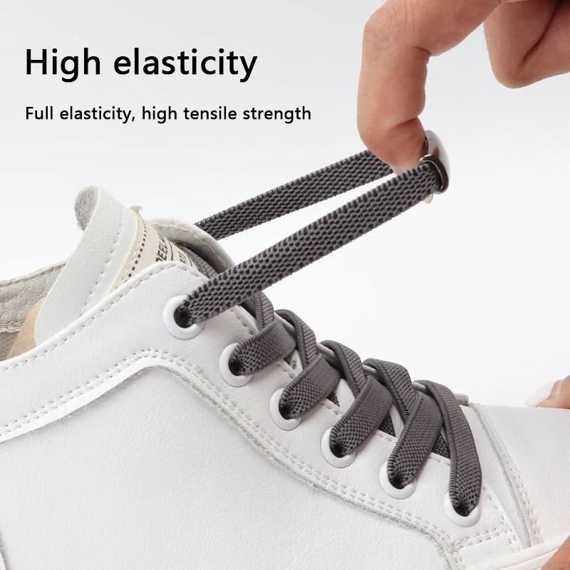 Magnetic Lock Shoelaces Without Ties Elastic Laces Sneakers No Tie Shoe Laces Kids Adult 8mm Width Flat Shoelace Rubber Bands