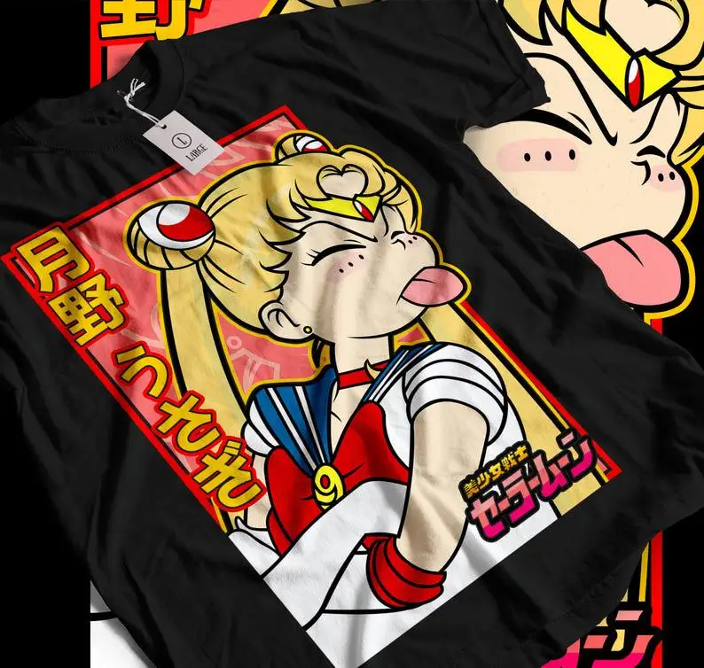 Comfortable Sailor Moon T-Shirt Usagi Tsukino Anime Manga Graphic Tee 2026 New Cotton Summer Men and Women TShirt