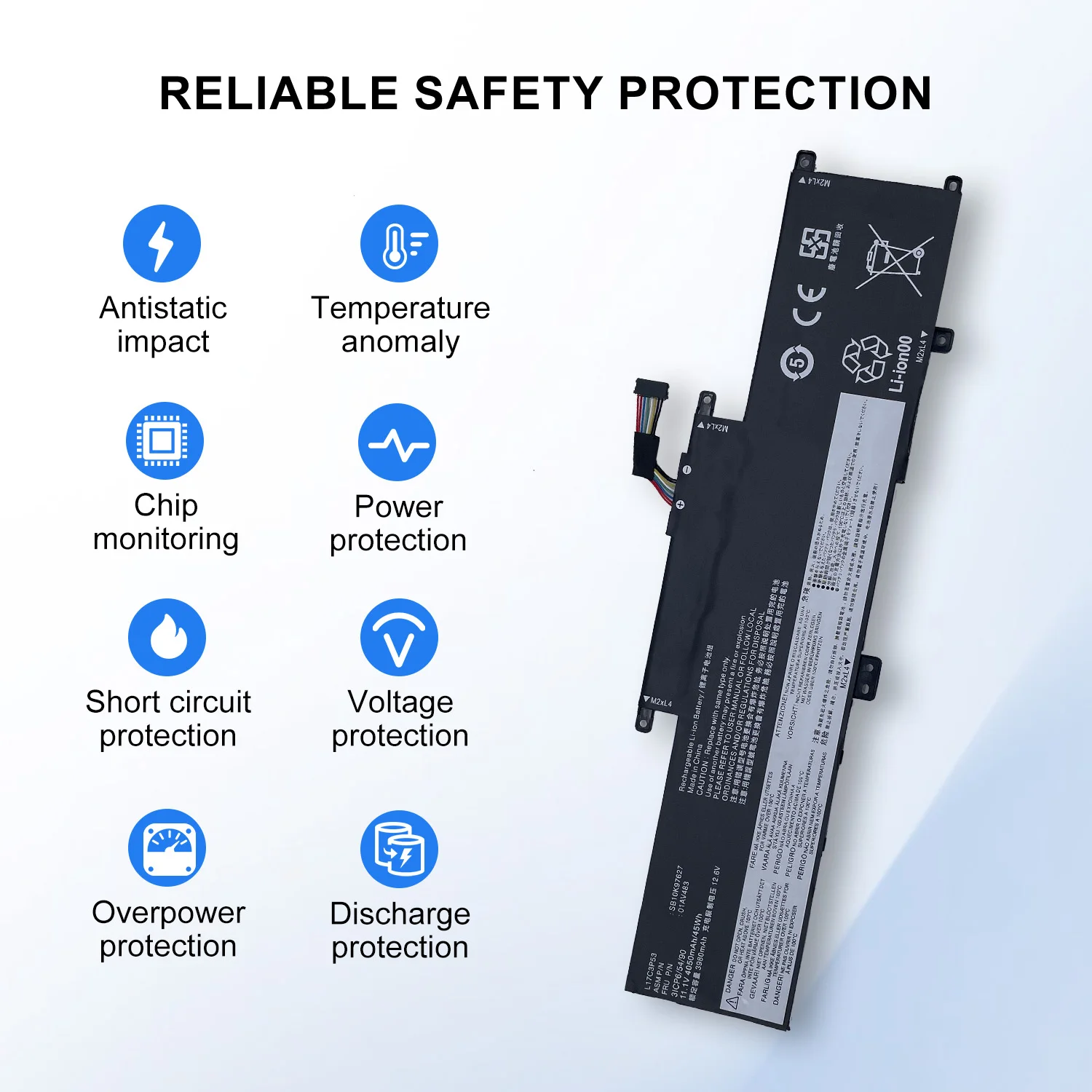 L17C3P53 L17M3P55 45Wh Laptop Battery For Lenovo L380 L390 Yoga ThinkPad S2 2018 3Gen 4Gen 01AV481 01AV483 TP00091A TP00091B