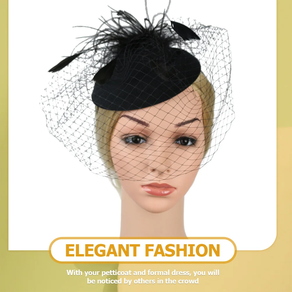 

Винтажная вуаль-волшебная шляпа, женский классический головной убор для вечеринки, чайной церемонии, элегантный сетчатый дизайн, заколка для волос