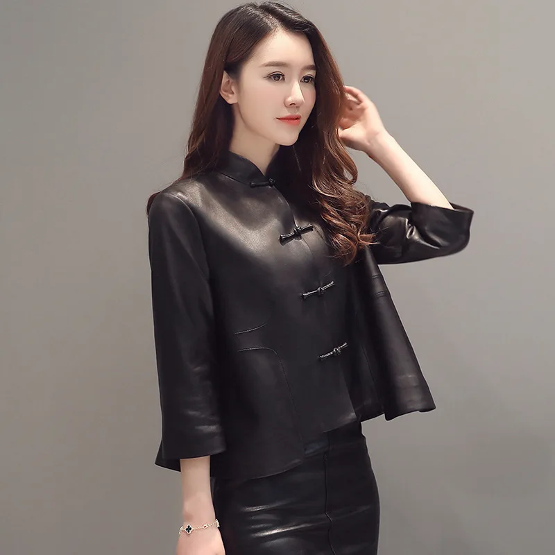 

Autumn New Genuine Leather Short Style Leather Coat Women's Leather Coat Sheepskin Leather Coat