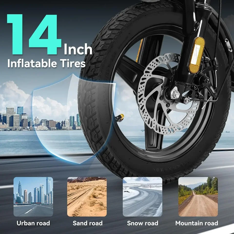 Electric Bike for Adults and Teens, 560-740W Motor, 20-25MPH Compact Commuter Folding Ebike, 32 Miles Range, 48V 10Ah Battery, 3 image 5