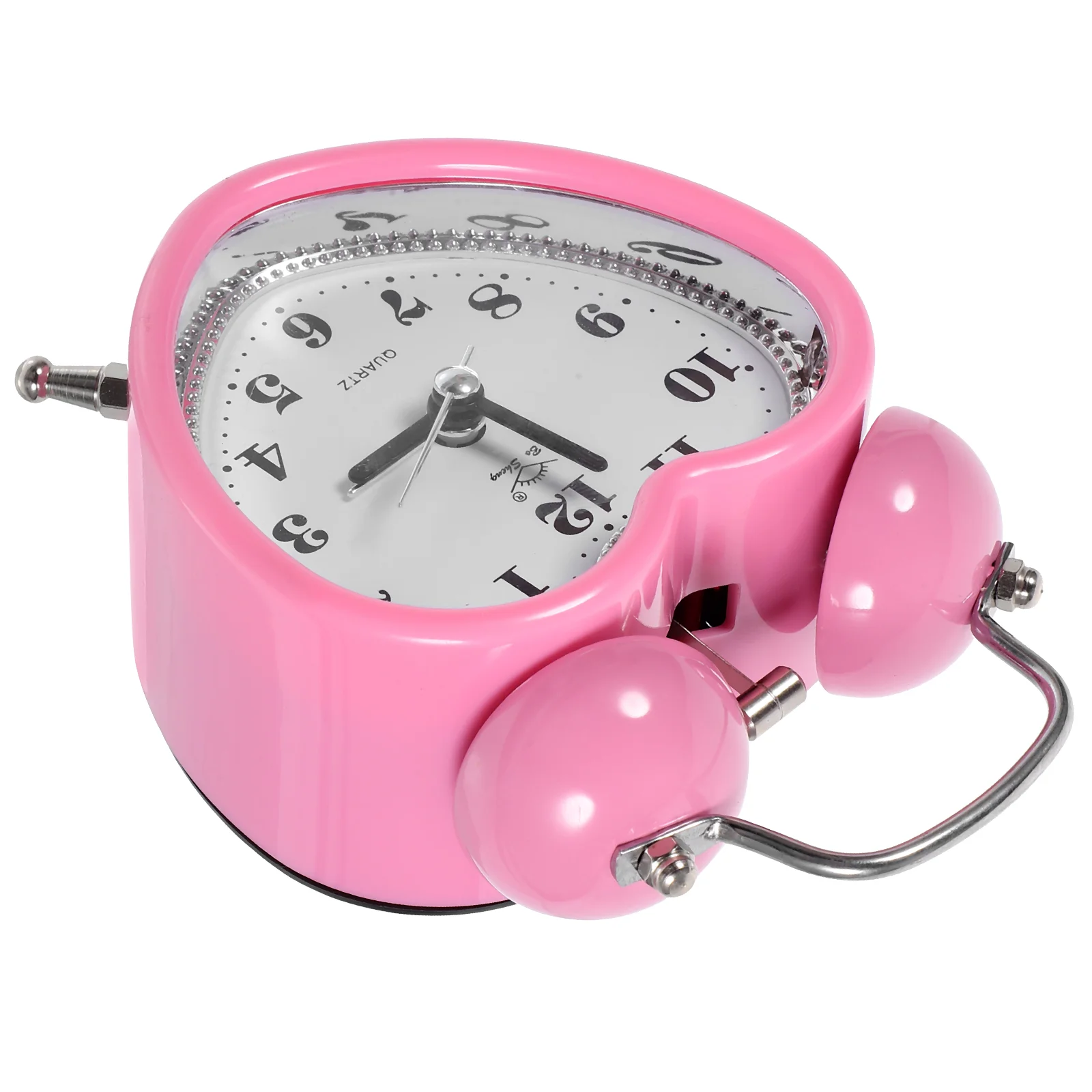 

Heart Shape Alarm Clock Non-Ticking Operated for Kids Ring The Bell Twin