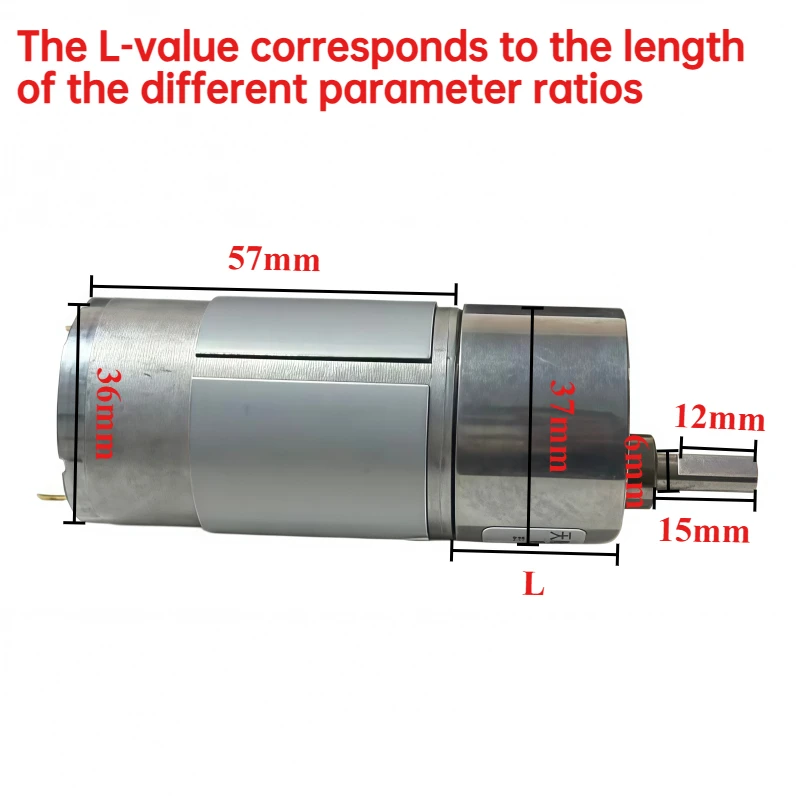 With bracket, JGB37-555 DC 12V 24V high-torque reducer, speed reduction gearbox