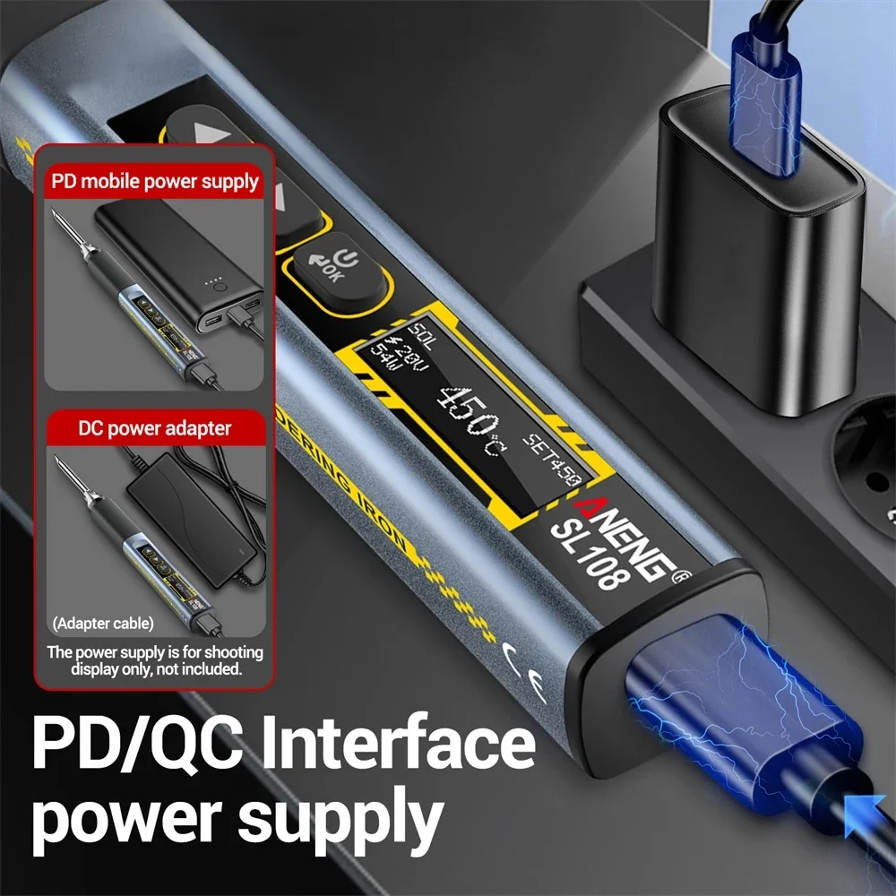 T12 Soldering Irons kits Welding Type-c PD QC Charging 96W Portable Adjustable Temperature 28V Fast Heat Tester Electric Tools