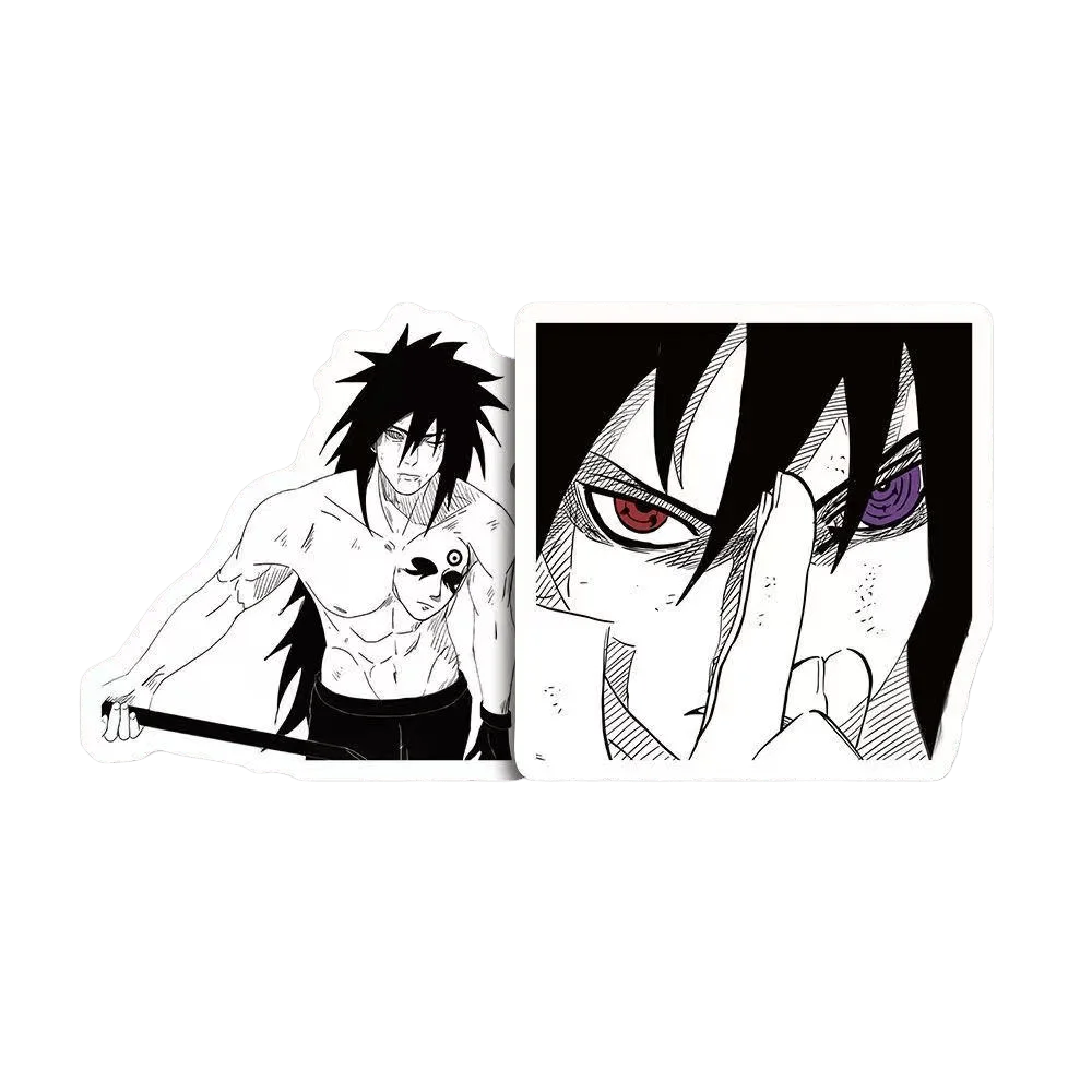 100Pcs Naruto Black & White Manga Style Sticker Set, Classic Anime Character Scene Decals for Laptop, Skateboard & DIY Decor image 6
