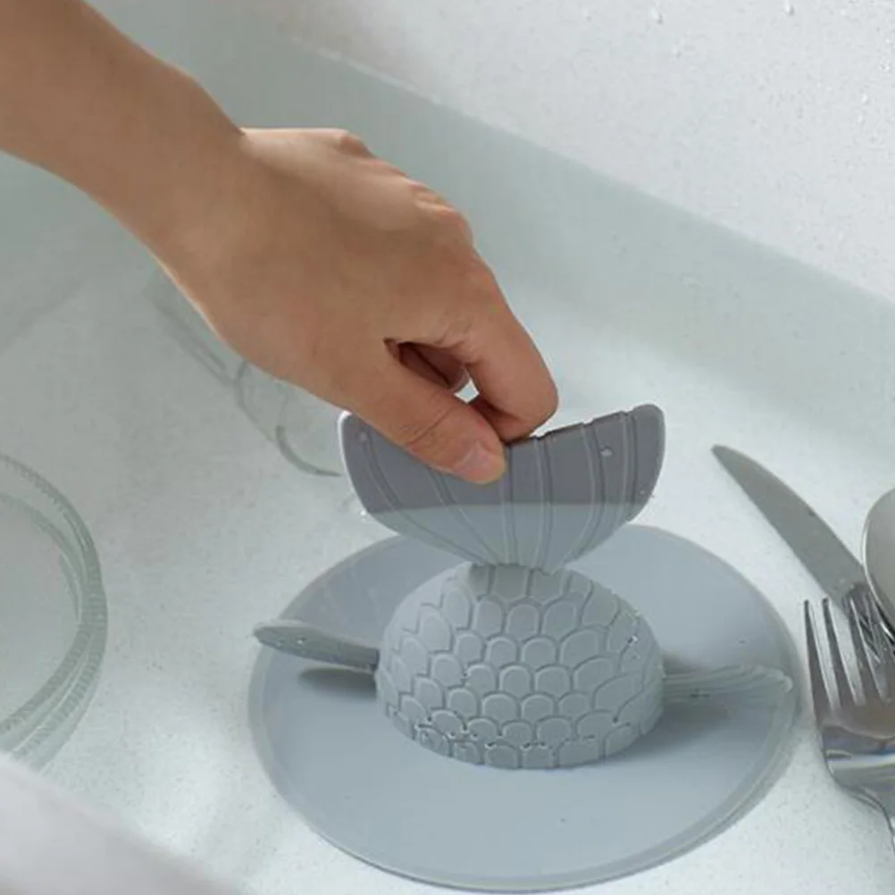 

2Pcs Grey White Floor Drain Sink Cover Fishtail Shape Strong Suction Deodorant Strainer Pad Kitchen Bathroom Sink Plug Size M