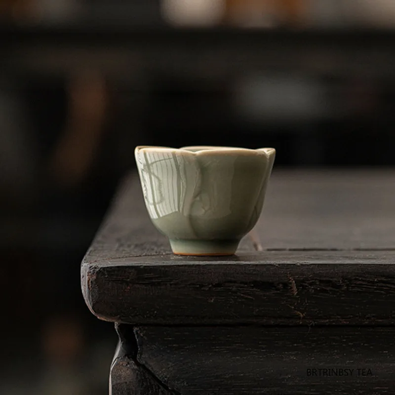 

1 Pc Chinese Vintage Ceramic Tea Cup Handmade Porcelain Teacup Household Master Cup Beauty Tea Bowl Travel Personal Tea Set