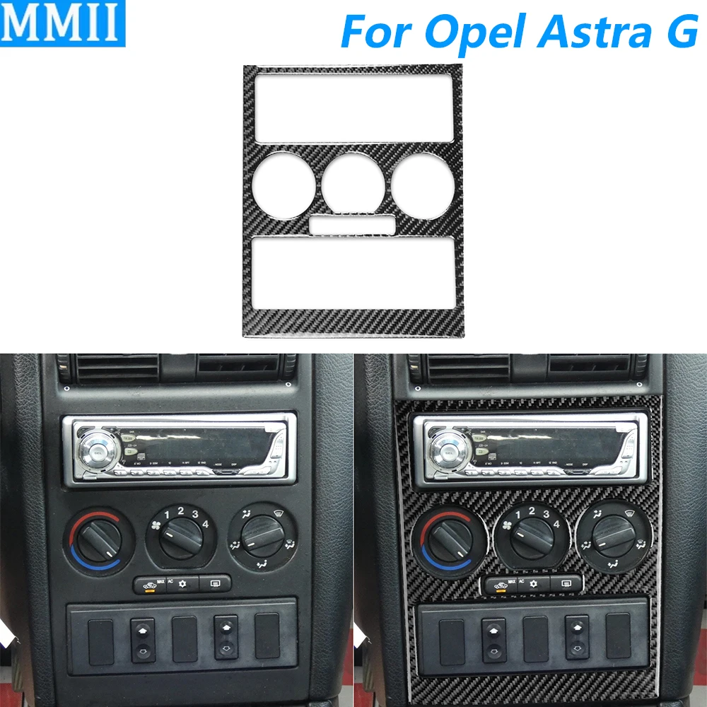 Für Opel Astra G 1998-2003 Kohlefaser Mittelkonsole Klimaanlage AC Radio CD Panel Abdeckung Verkleidung Auto Zubehör Aufkleber