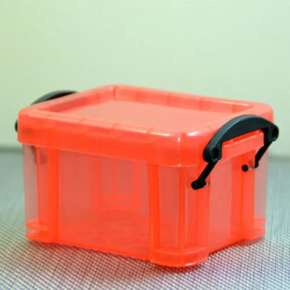 Multi-functional Mini Buckle Storage Box Candy Color Minimalism Mini Storage Container Plastic Transparent Desktop Organizer Box
