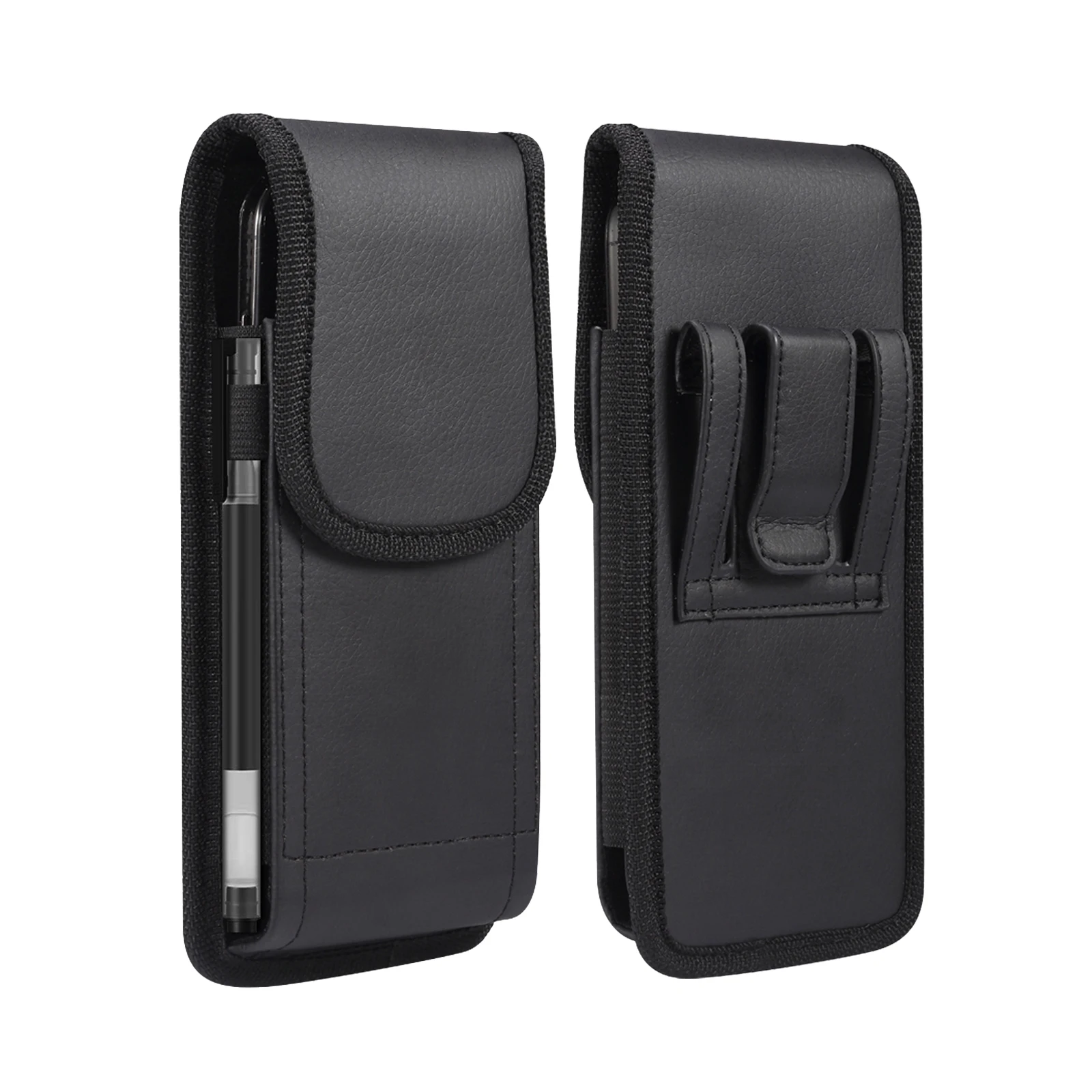 Universal Leather Mobile Phone Waist Bag Men For iPhone 15 14 13 Pro Max Samsung Xiaomi Redmi Note 12 11 Belt Clip Holster Pouch