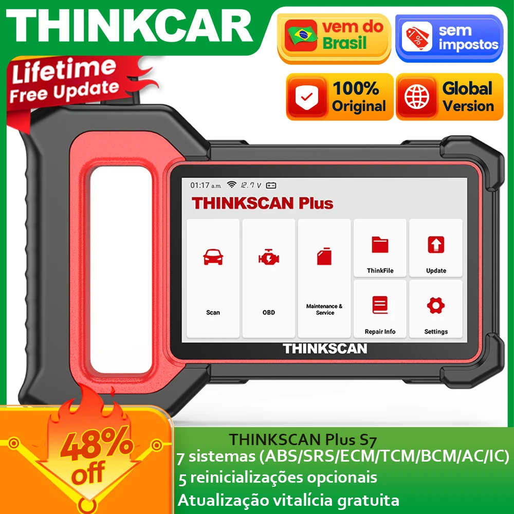 THINKCAR THINKSCAN Plus S7/S4/S6 OBD2 Ferramenta de Diagnóstico Auto Leitor de Código OBD 2 Scanner Automotivo