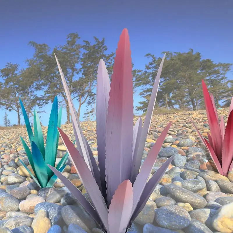 Metal Agave Creative Artificial Tequila Landscape Sculpture Outdoor Decor Figurines Metal Flower Statue Tequila Rustic Sculpture
