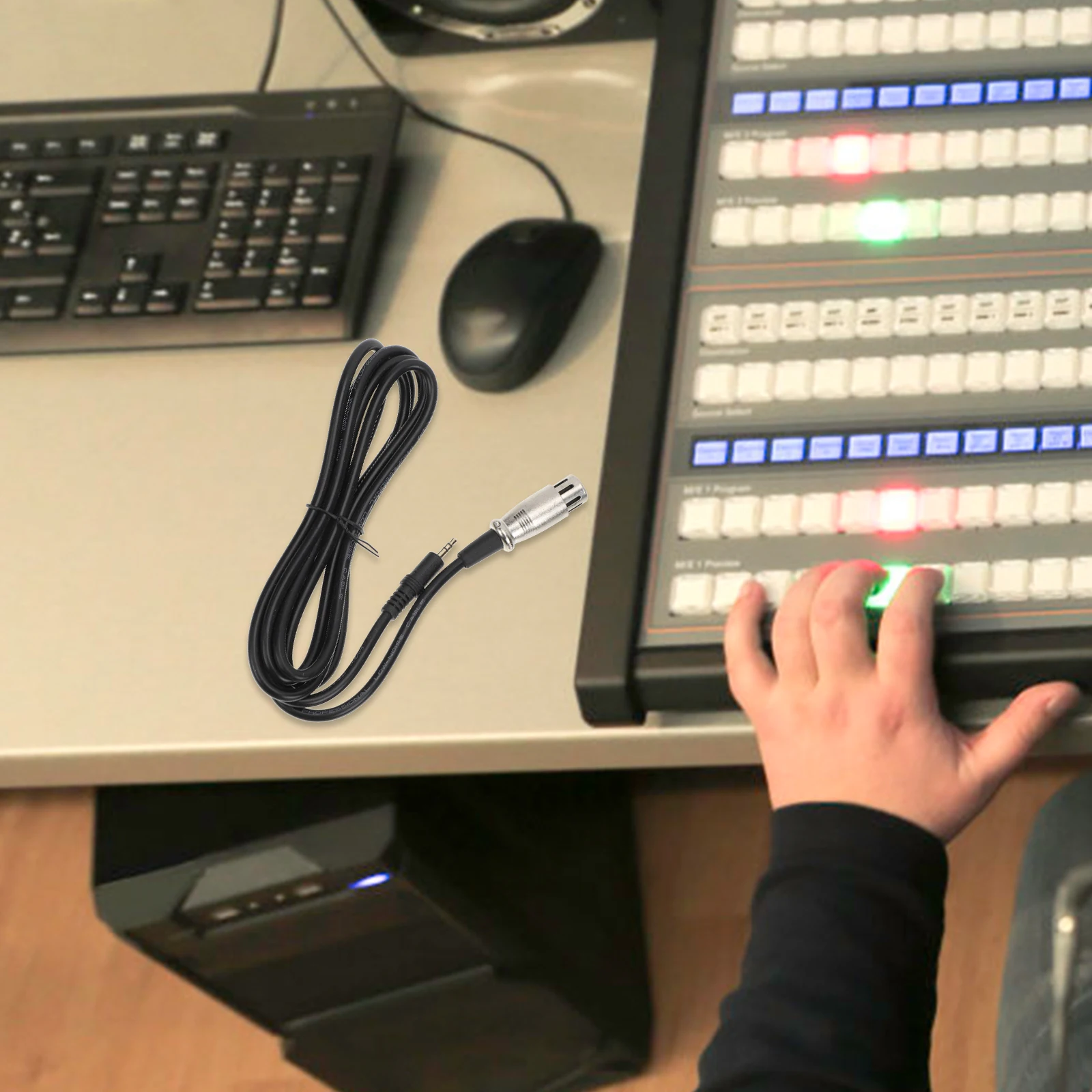 

Audio Cable Microphone Line Mixer Camcorder Sound Console High-Flex Braided Wire Black Durable Shielded Anti-Interference